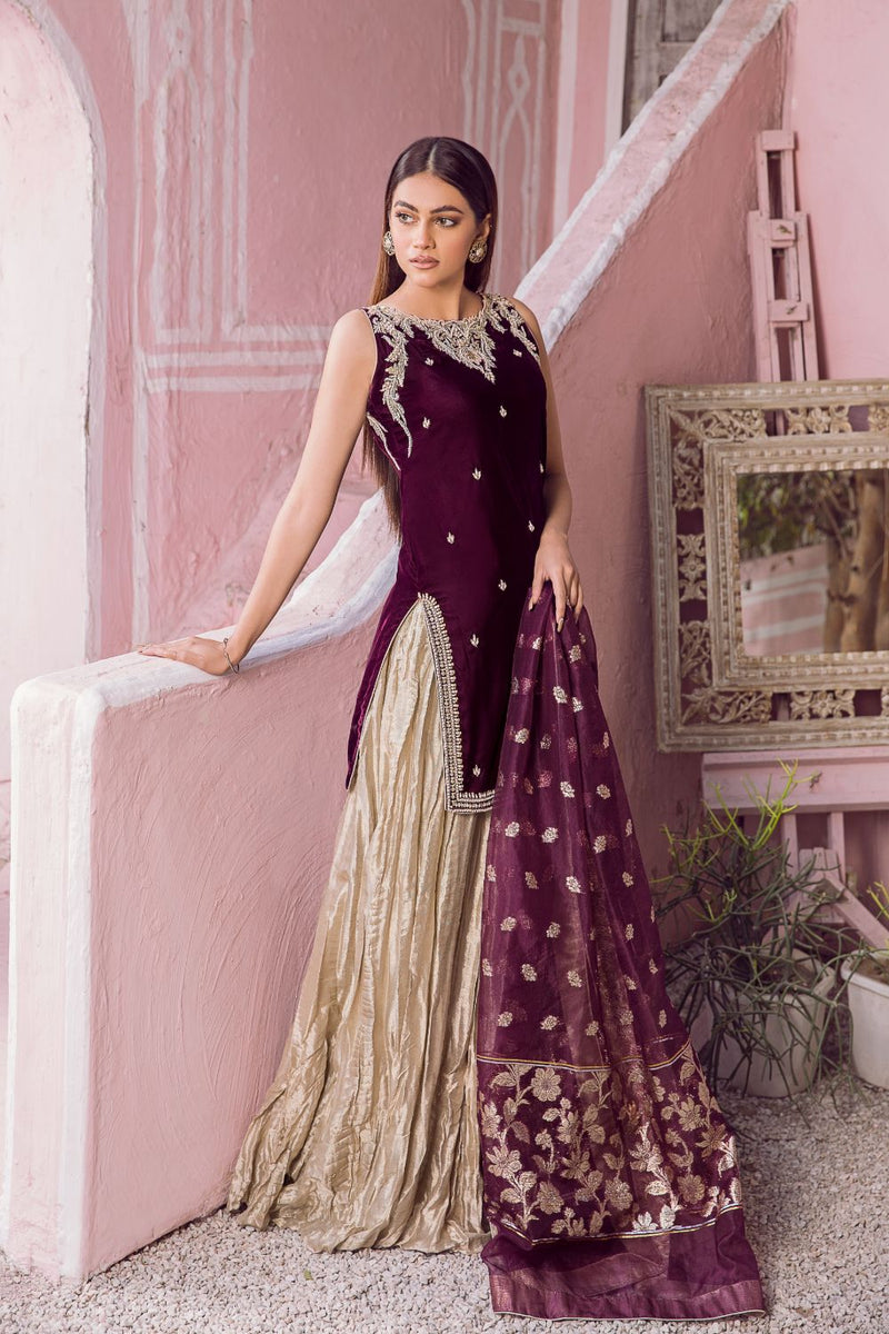 Golden shop sharara suit